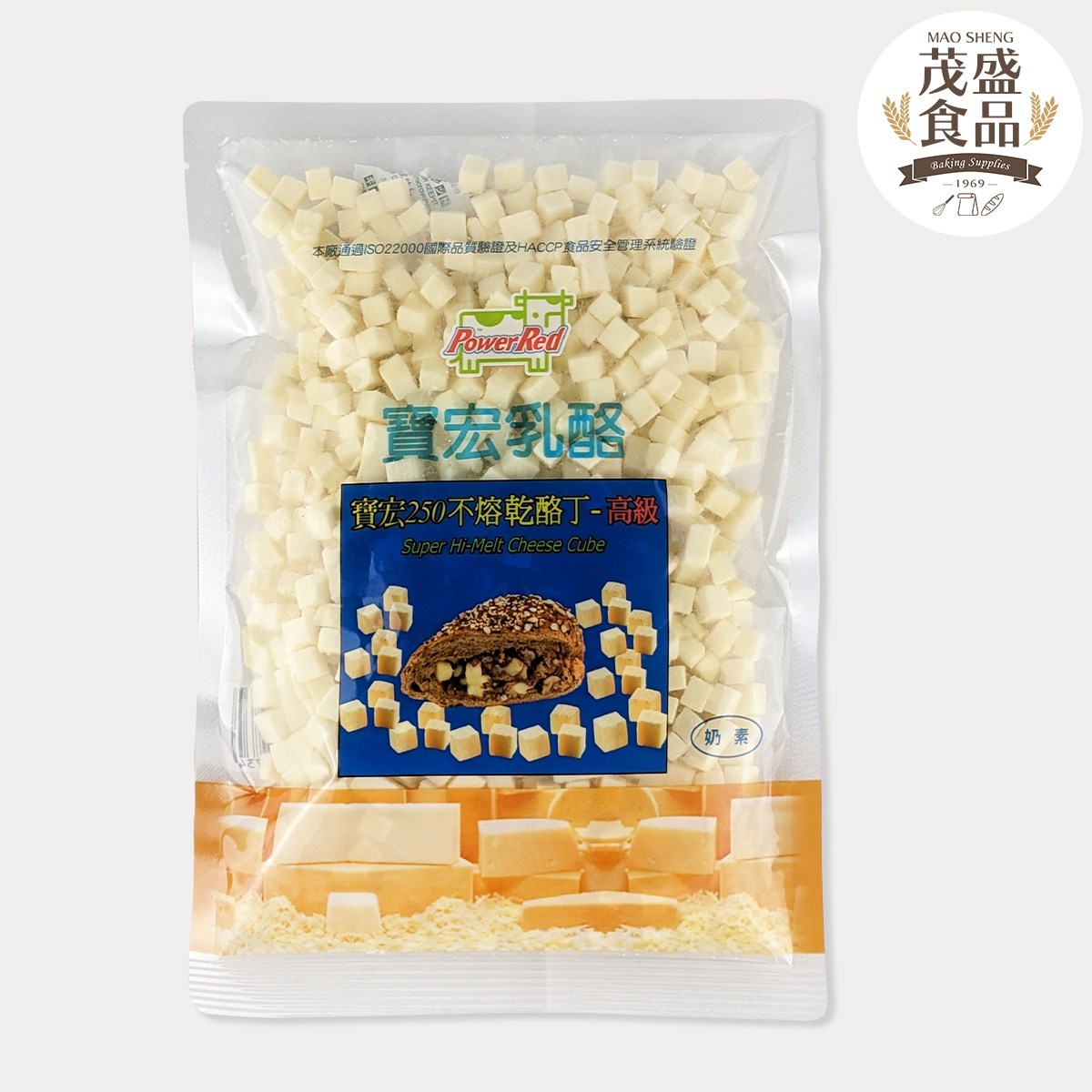 【寶宏乳酪】250不熔乾酪丁 500g ( 原味 )