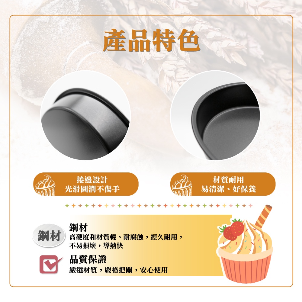 【三箭牌】圓形不沾烤盤 披薩 (8吋/9吋)