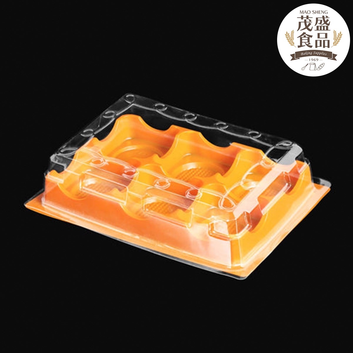 六粒蛋黃酥 橘底 塑膠盒 ( 5入 / 100入 )