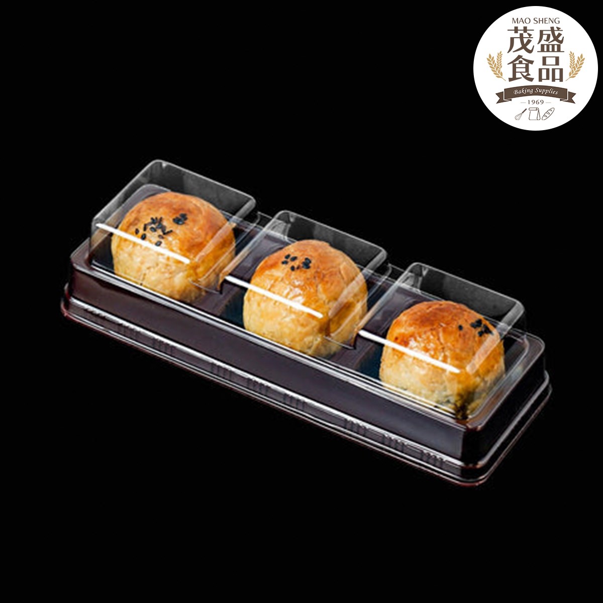 三粒蛋黃酥 咖底 塑膠盒 ( 10入 / 100入 )