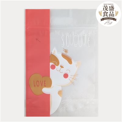 手提立體夾鏈袋 招財貓 霧面 2款混搭 (六兩)