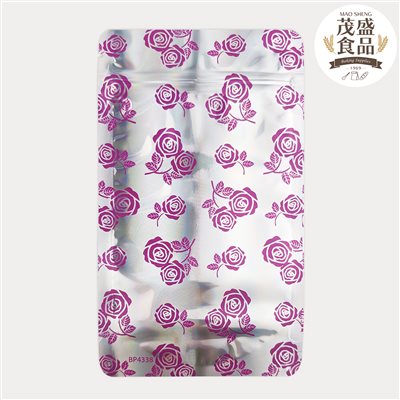 鐳射鋁箔 立體夾鏈袋 紫玫瑰 ( 四兩 / 半斤 )
